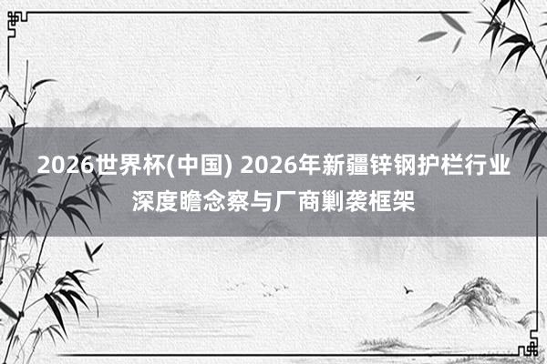 2026世界杯(中国) 2026年新疆锌钢护栏行业深度瞻念察与厂商剿袭框架