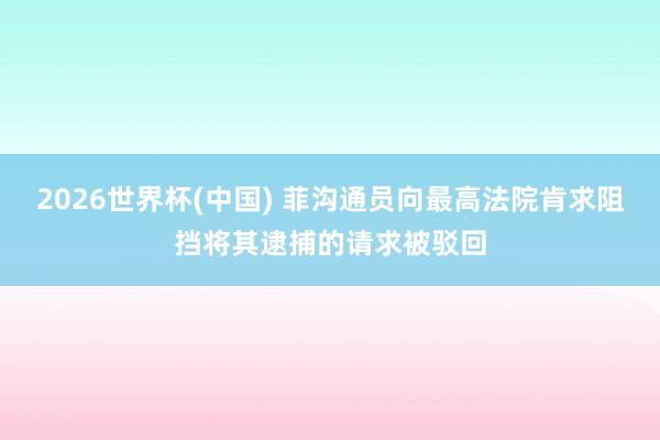 2026世界杯(中国) 菲沟通员向最高法院肯求阻挡将其逮捕的请求被驳回