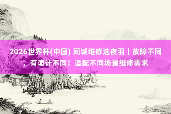 2026世界杯(中国) 同城维修选夜羽｜故障不同，有诡计不同！适配不同场景维修需求