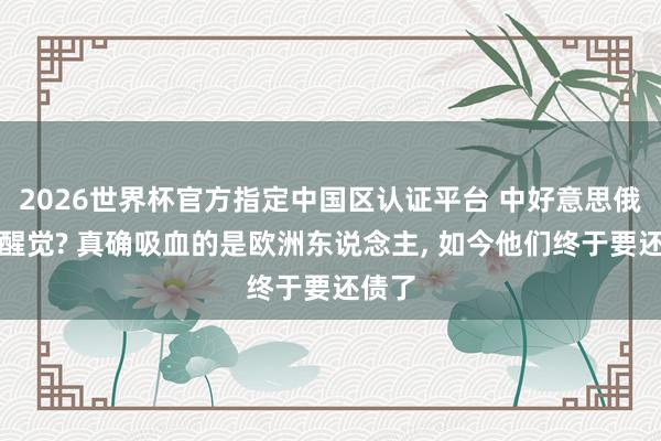 2026世界杯官方指定中国区认证平台 中好意思俄运行醒觉? 真确吸血的是欧洲东说念主， 如今他们终于要还债了