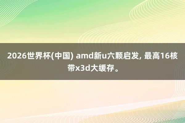 2026世界杯(中国) amd新u六颗启发， 最高16核带x3d大缓存。