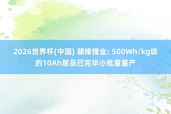 2026世界杯(中国) 赣锋锂业: 500Wh/kg级的10Ah居品已完毕小批量量产