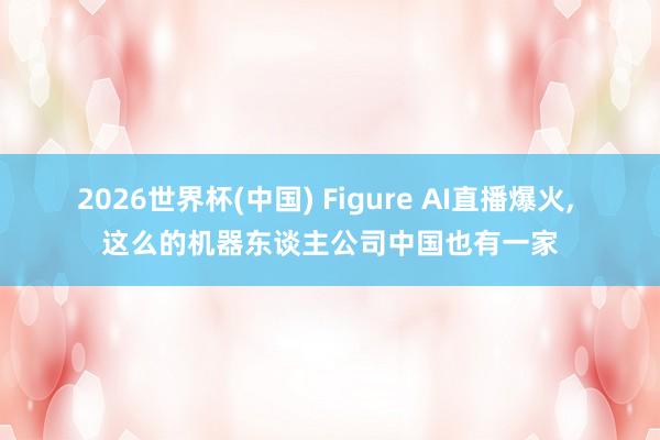 2026世界杯(中国) Figure AI直播爆火， 这么的机器东谈主公司中国也有一家
