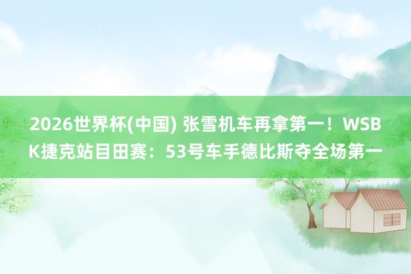 2026世界杯(中国) 张雪机车再拿第一！WSBK捷克站目田赛：53号车手德比斯夺全场第一