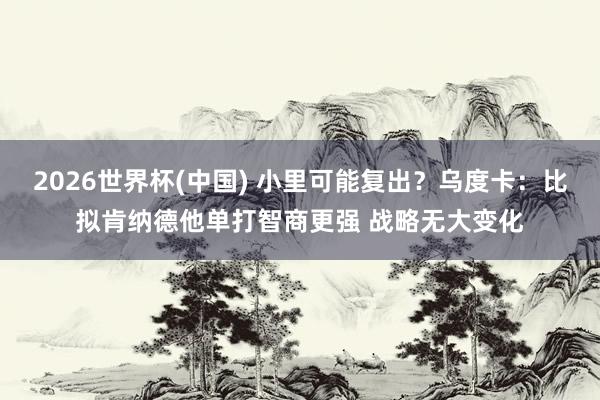 2026世界杯(中国) 小里可能复出？乌度卡：比拟肯纳德他单打智商更强 战略无大变化