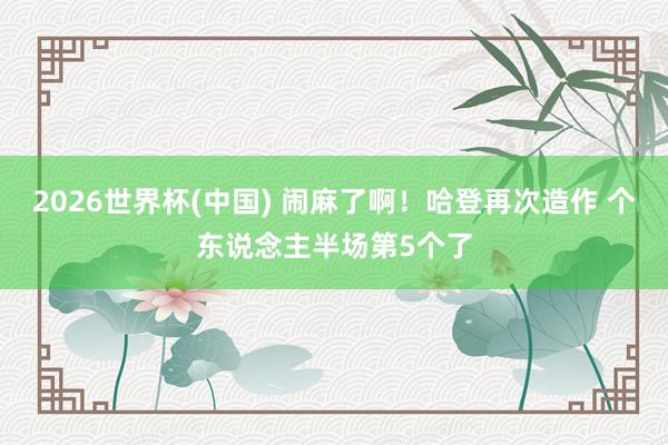 2026世界杯(中国) 闹麻了啊！哈登再次造作 个东说念主半场第5个了