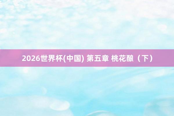 2026世界杯(中国) 第五章 桃花酿（下）