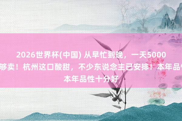 2026世界杯(中国) 从早忙到晚，一天50000斤皆不够卖！杭州这口酸甜，不少东说念主已安排！本年品性十分好