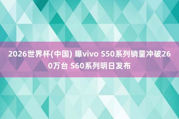 2026世界杯(中国) 曝vivo S50系列销量冲破260万台 S60系列明日发布