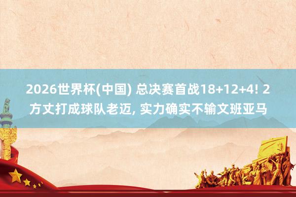 2026世界杯(中国) 总决赛首战18+12+4