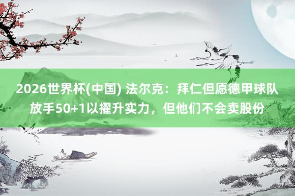 2026世界杯(中国) 法尔克：拜仁但愿德甲球队放手50+1以擢升实力，但他们不会卖股份