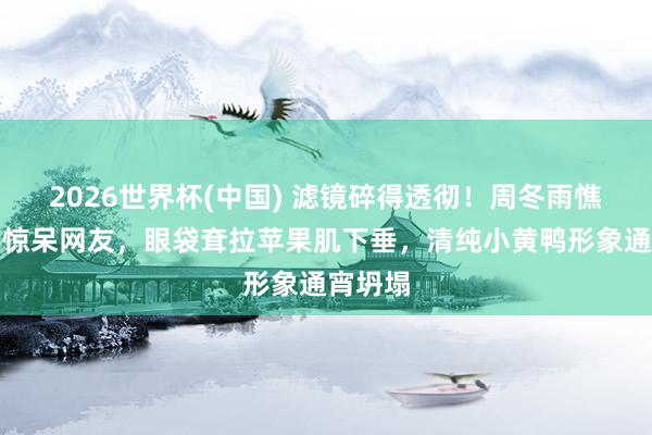 2026世界杯(中国) 滤镜碎得透彻！周冬雨憔悴生图惊呆网友，眼袋耷拉苹果肌下垂，清纯小黄鸭形象通宵坍塌