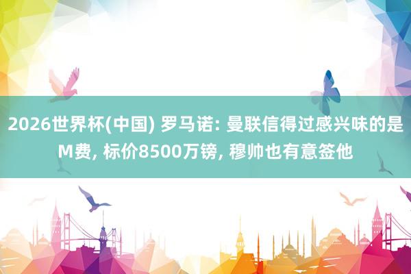 2026世界杯(中国) 罗马诺: 曼联信得过感兴味的是M费， 标价8500万镑， 穆帅也有意签他