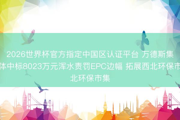 2026世界杯官方指定中国区认证平台 万德斯集结体中标8023万元浑水责罚EPC边幅 拓展西北环保市集